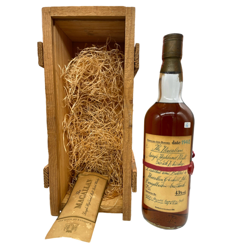 Macallan 1940 Handwritten Label Red Ribbon