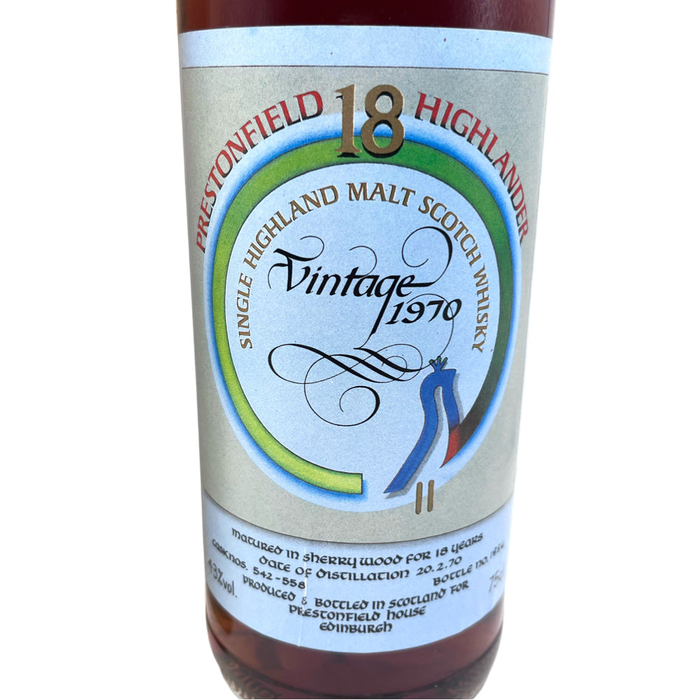 Prestonfield Glendronach 18yo Vintage 1970